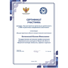 "Лучшая практика организации деятельности в СПО по различным направлениям воспитания"